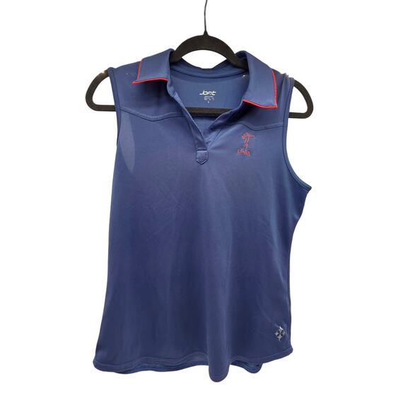 Jofit Sleeveless Top w/Coral Collar Tennis Golf Purple Women's Medium - Picture 2 of 5